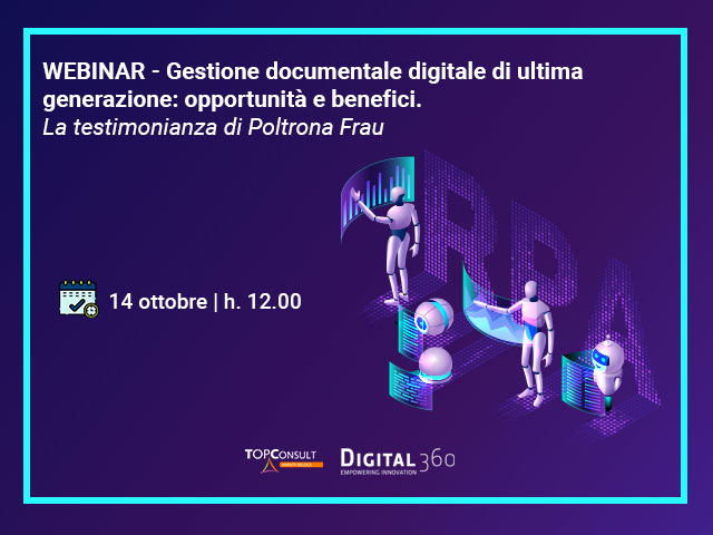 Webinar 14 ottobre 2020 | Gestione documentale digitale di ultima generazione: opportunità e benefici