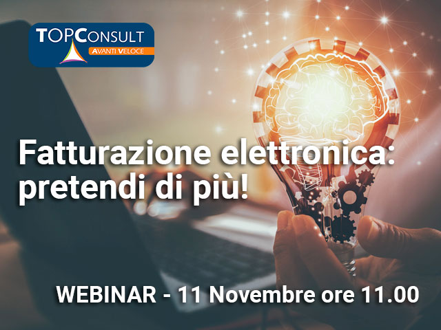 Webinar 11 novembre 2020 | Fatturazione Elettronica: pretendi di più!